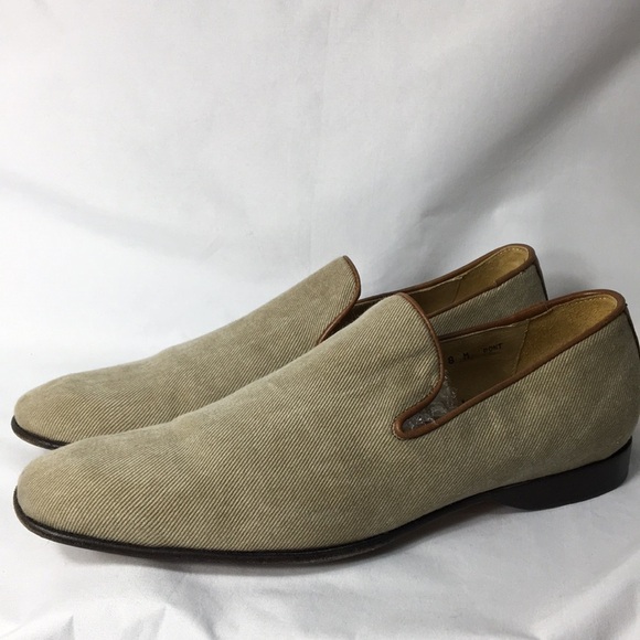 Donald J. Pliner Mens Fabric & Leather Slip-On Loafers Size 8 Like-NEW Condition - Picture 4 of 9